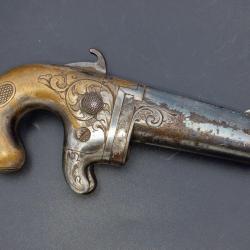 PISTOLET DERINGER MOORE BROOKLYN 1861 1863 CALIBRE 41RF ANNULAIRE - USA XIX&egrave; Tr&egrave;s bon U.S.A. XIX eme