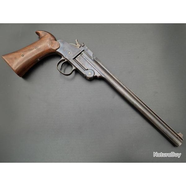 PISTOLET SMITH ET WESSON SINGLE SHOT 1er MODEL 1891 160EX. CALIBRE 38 S&W 10 POUCES - USA XIX Trs 