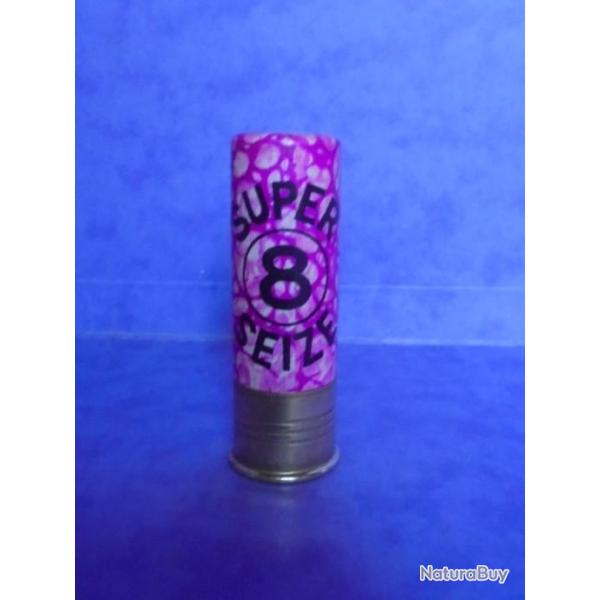 CARTOUCHE  MANUFRANCE SUPERSEIZE PLOMB 8 BLANCHE TIGREE ROSE NON RECHARGEE