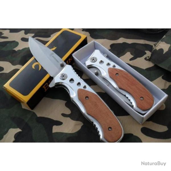 Couteau Pliant De Poche Lame Acier 9 cm Manche Alu 12,5 cm Outdoor