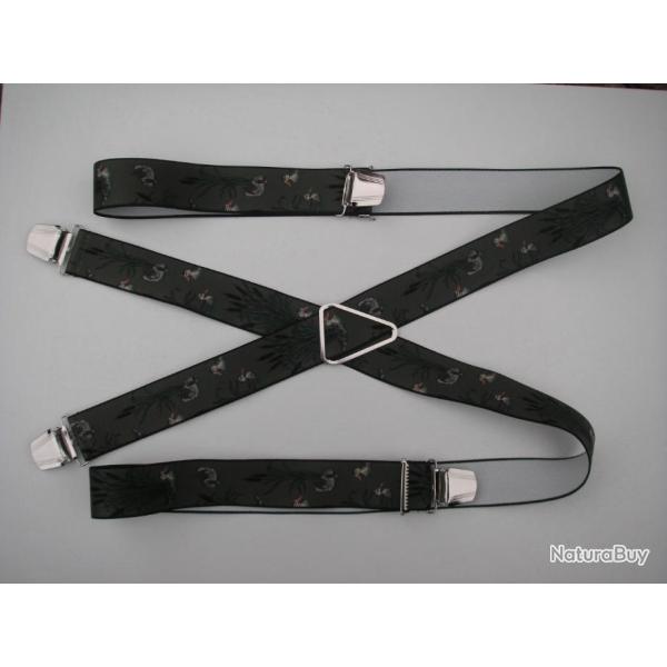 Bretelles fantaisies  motifs canards et roseaux