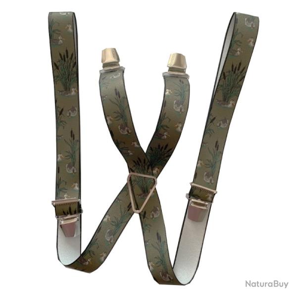 Bretelles fantaisies � motifs canards et roseaux