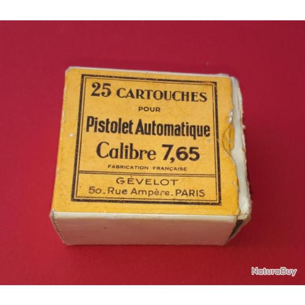 Boite vide Gevelot 25 cartouches 7.65 - Ref  0018-SFM-73 -