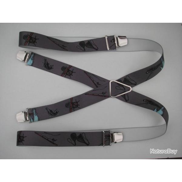 Bretelles fantaisies � motifs p�cheurs et poissons