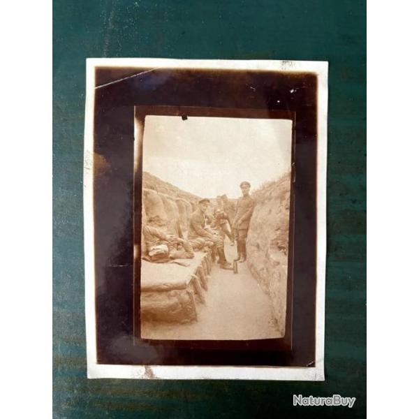 Photographie soldats dans une tranch�e WWI 1914-1918