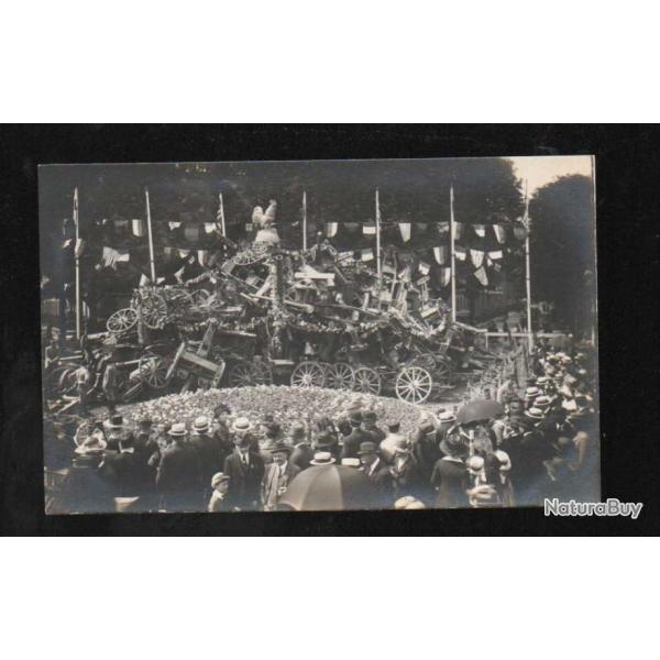 d�fil� de la victoire 14 juillet 1919 4 le coq combattant carte photo les f�tes de la victoire