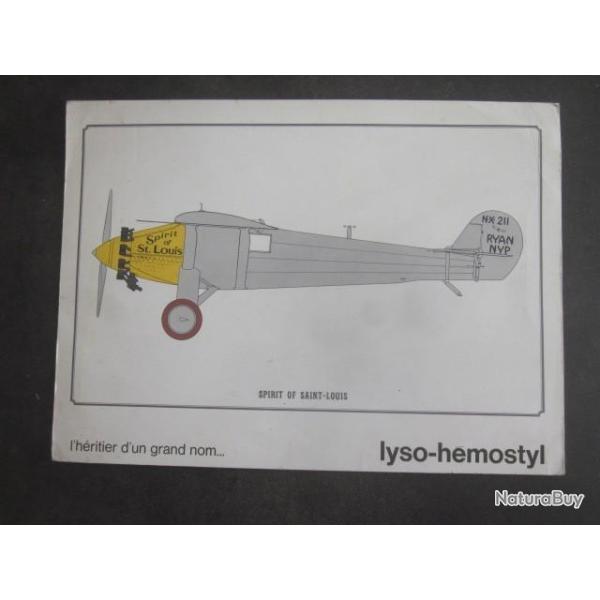 4 AVIONS PUB PHARMACEUTIQUE LYSO HEMOSTYL MILIEU ANNEES 60 LOT 3