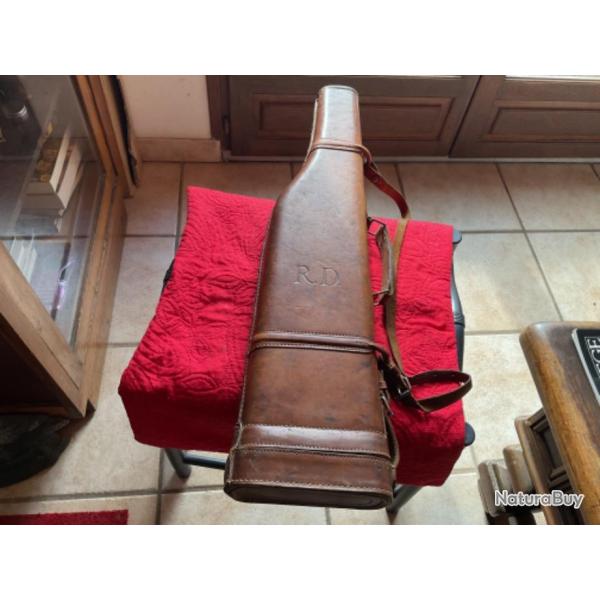 �tui jambon en cuir avec initiales grav�es, pas de prix de r�serve