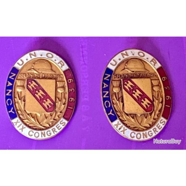 Lot d'insignes venant de Nancy, de 1938 � 1965, � bas prix car certaines Rares et de Valeur !