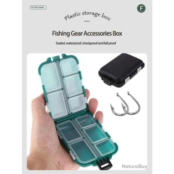 Mini-Bo�te Rangement Hame�ons Petit Leurres Double Face 10 Compartiments Multifonction P�che Compact