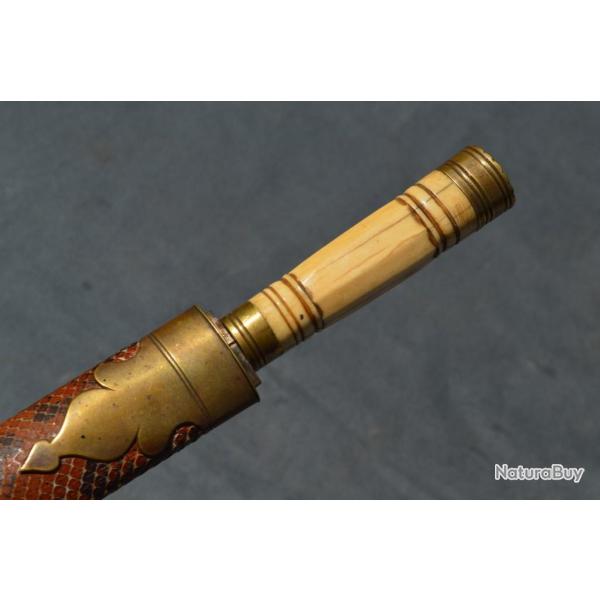 FORT COUTEAU DAGUE DES BALKANS PEAU DE SERPENT XIX� Collection Tr�s bon XIX eme