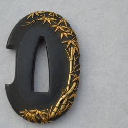 TSUBA TANTO SHAKUDO et BAMBOU OR - JAPON EDO