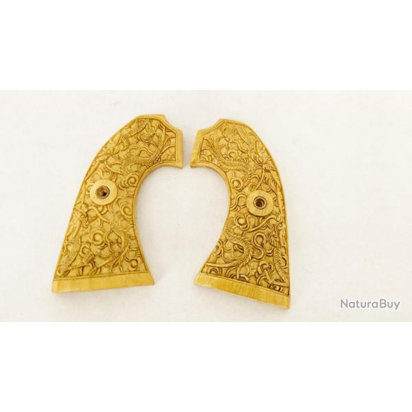 Paire PLAQUETTES COLT BISLEY Dragon Japon Reproduction r�sine