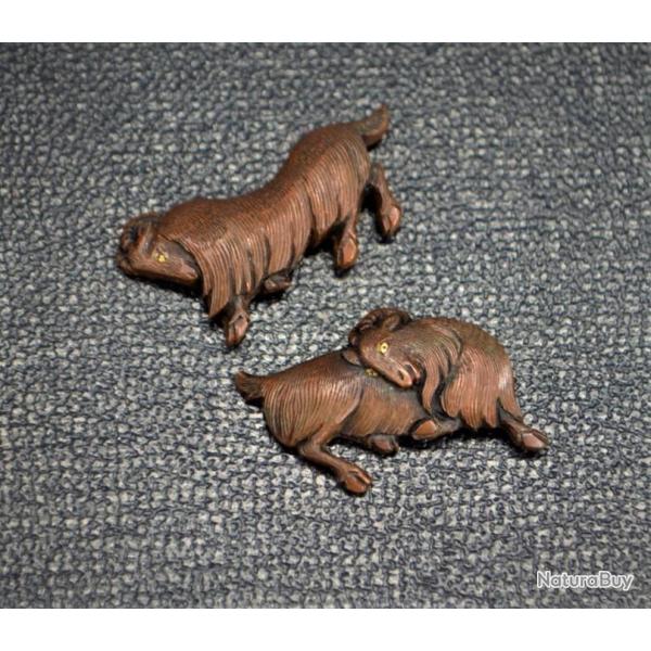 Paire MENUKI TANTO WAKIZASHI KATANA JAPON SHISHI SHAKUDO EPOQUE EDO XIX Collection Trs bon  Japon 