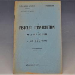 LIVRET INSTRUCTION MILITAIRE ENTRAINEMENT PISTOLET MAS 1950 AIR COMPRIME Collection France Tr&egrave;s bon 