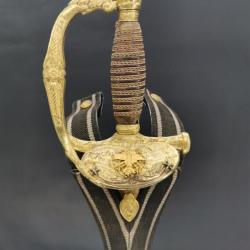 FORTE EPEE DE LUXE &Agrave; CISELURES MOD&Egrave;LE 1817 DES POUDRES ET SALP&Ecirc;TRES INGENIEUR G&Eacute;N&Eacute;RAL DE VARINE BOHA