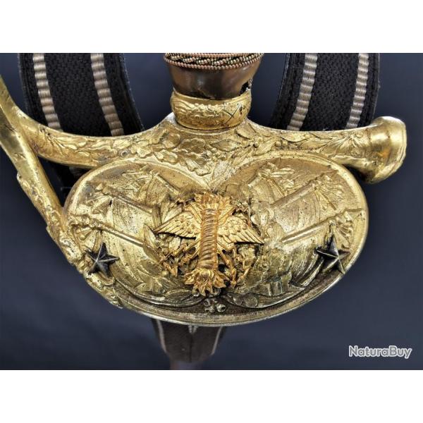 FORTE EPEE DE LUXE  CISELURES MODLE 1817 DES POUDRES ET SALPTRES INGENIEUR GNRAL DE VARINE BOHA