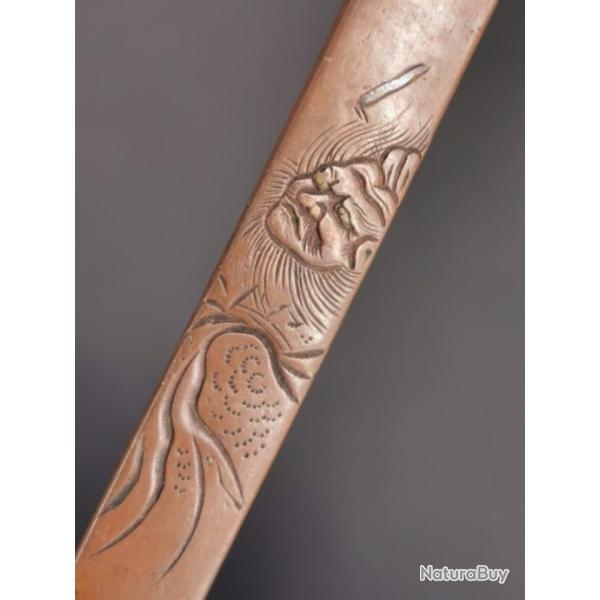 KOZUKA AIKUCHI TANTO KATANA WAKIZASHI Vieillard - JAPON 19� Bon  Collection Japon XIX eme Civil