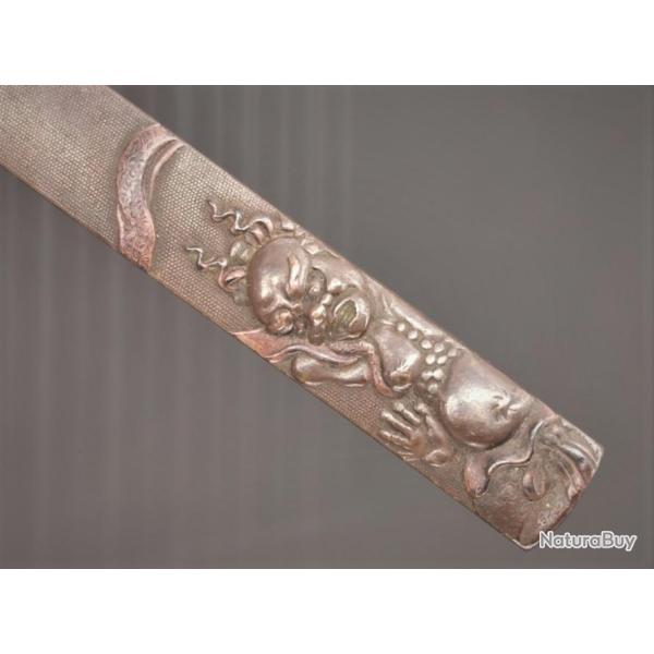 KOZUKA AIKUCHI TANTO KATANA WAKIZASHI FUJIN OU RAIJIN- JAPON 19� Collection Tr�s bon Japon XIX eme