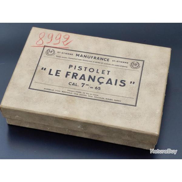 BOITE CARTON et NOTICE MANUFRANCE POUR PISTOLET LE FRANCAIS CALIBRE 7,65 - France XX� Collection Tr�