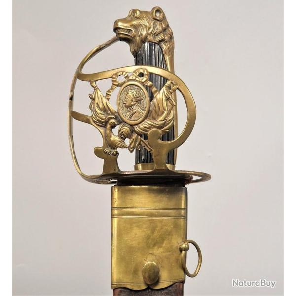 FORT SABRE D' OFFICIER SUPERIEUR DE MARINE REVOLUTIONNAIRE A L' EFFIGIE DE LAFAYETTE - FRANCE Rvolu