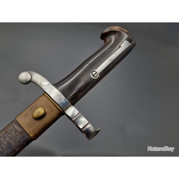 BAIONNETTE CHASSE JUXTAPOS� � LAME YATAGAN CONTRE TRANCHANT vers 1860 - FRANCE XIX� Collection Franc