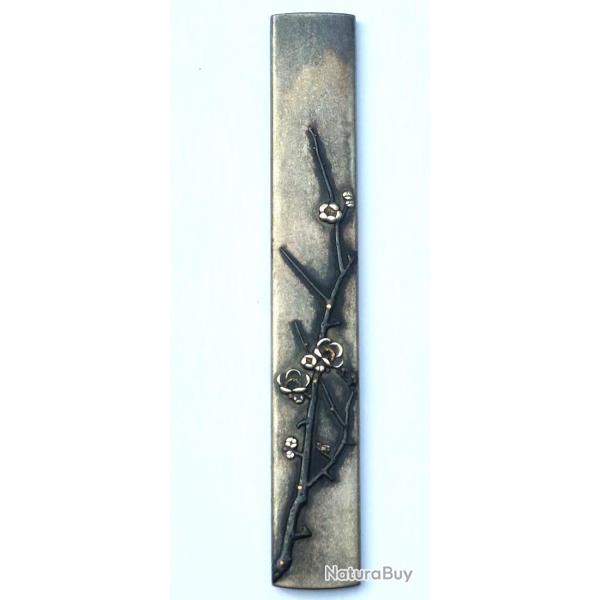 KOZUKA SHIBUICHI BRANCHE FLEURS CERISIER MANCHE COUTEAU SABRE JAPONAIS TANTO WAKIZASHI KATANA JAPON 