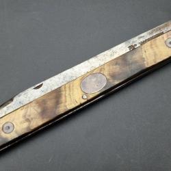 COUTEAU PLIANT 18&egrave; DOUBLE LAMES ACIER et ARGENT par TABOUREUX &agrave; LYON - FRANCE vers 1780 Collection T