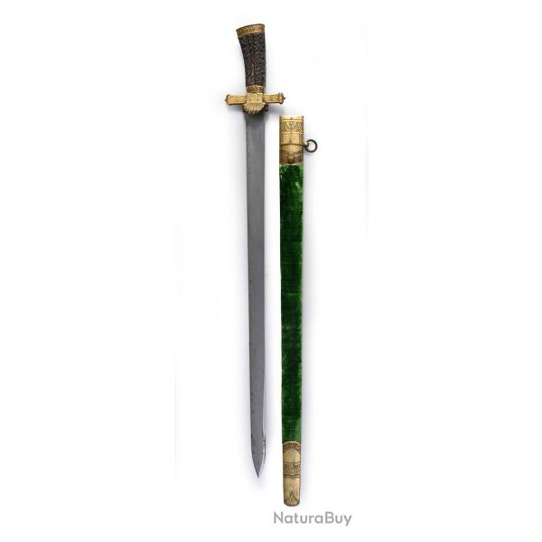 GRAND COUTEAU DE V�NERIE DAGUE DE CHASSE FAISCEAU DE LICTEUR �POQUE DIRECTOIRE - FRANCE FIN XVIII� C