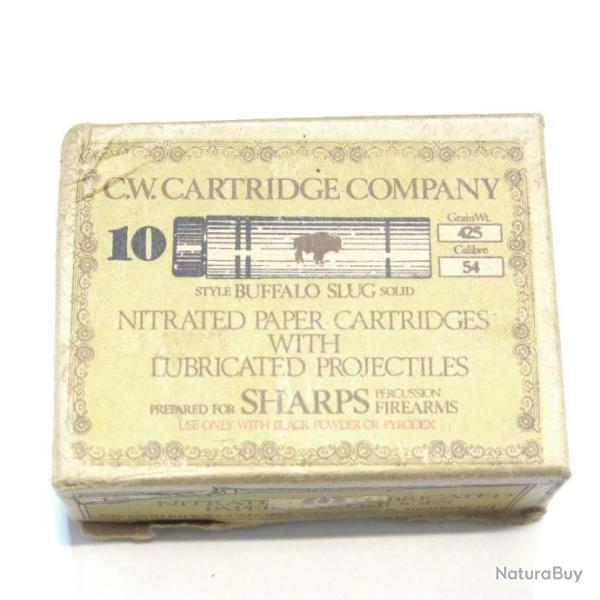 Boite de 10 tuis calibre 54 SHARPS ref un 1 Box 234