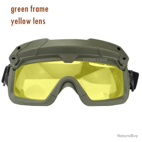 Lunette De Protection Airsoft/Paintball Vert Lentille Jaune - LIVRAISON GRATUITE !!