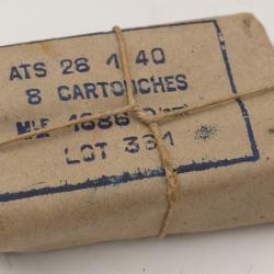 PAQUET 8 MUNITIONS DE GUERRE 8MM LEBEL MODELE 1886 D (am) de 1940 8x51R - FRANCE WW2 seconde guerre 