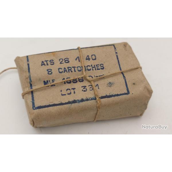 PAQUET 6 MUNITIONS DE GUERRE 8MM LEBEL MODELE 1886 D (am) de 1940 8x51R - FRANCE WW2 seconde guerre 