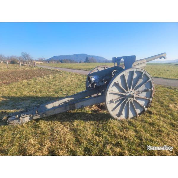 CANON DE 75 SUR AFFUT DE CAMPAGNE BI-FL�CHES MODELE 1897 M1932 A ROUES BOIS PRODUCTION DE 100 EXEMPL