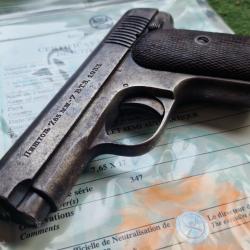 PISTOLET TYPE RUBY FABRICATION SERBE SECONDE GUERRE MONDIALE NEUTRALISATION UE 1ere GM Russie Reglo 