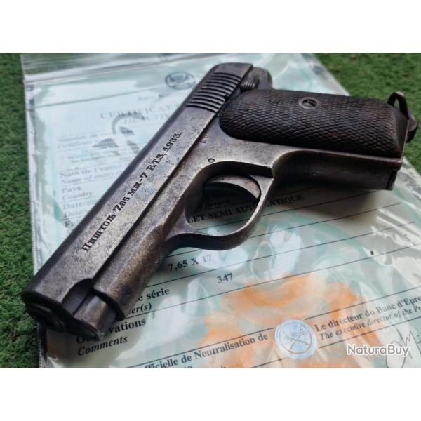 PISTOLET TYPE RUBY FABRICATION SERBE SECONDE GUERRE MONDIALE NEUTRALISATION UE 1ere GM Russie Reglo 