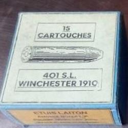 15 MUNITIONS cartouches 401 SL PN Categorie C Neuf