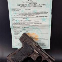 PISTOLET LE FRANCAIS 7.65 par MANUFRANCE Neutralis&eacute; Nouvelles Normes EU - France XX&egrave; France Tr&egrave;s bon