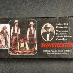BOITE COLLECTOR MUNITIONS CARTOUCHES 30.30 WINCHESTER COMMEMORATIVE CENTENIAL 1894 - 1994 limited &eacute;d