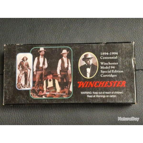 BOITE COLLECTOR MUNITIONS CARTOUCHES 30.30 WINCHESTER COMMEMORATIVE CENTENIAL 1894 - 1994 limited �d