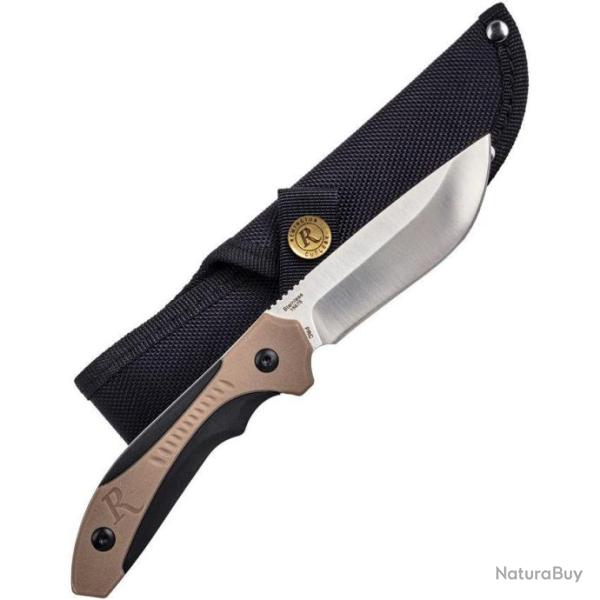 R15675 Couteau Remington Sportsman Skinner Manche Black/Tan Polymer Lame Acier 440 Etui Nylon