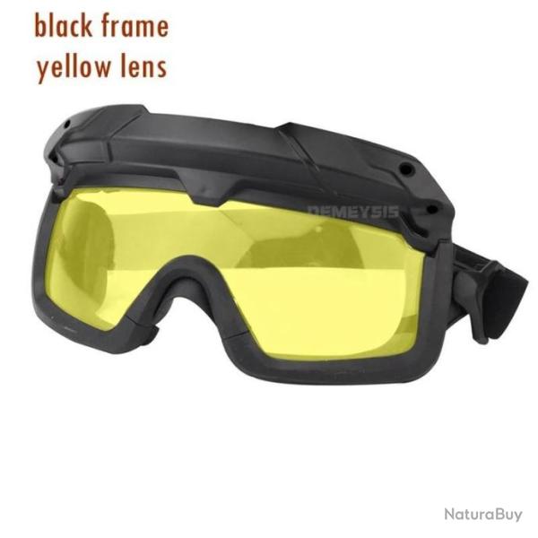 Lunette De Protection Airsoft Noir Lentille Jaune - LIVRAISON GRATUITE !!