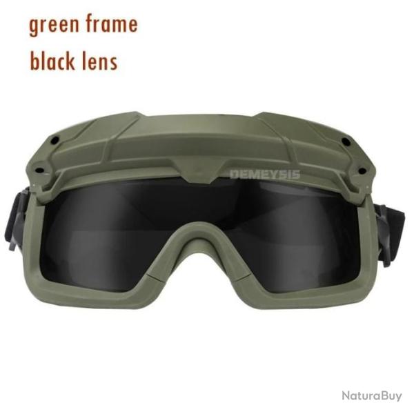 Lunette De Protection Airsoft Vert Lentille Noir - LIVRAISON GRATUITE !!