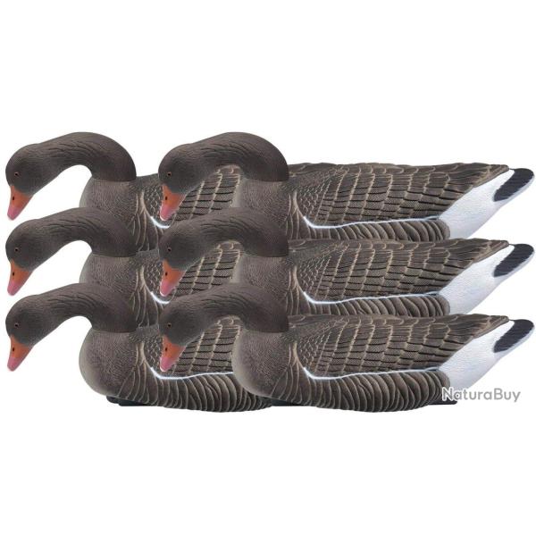 Pack 6 appelants oies cendr�es au gagnage HD flottantes t�tes amovibles