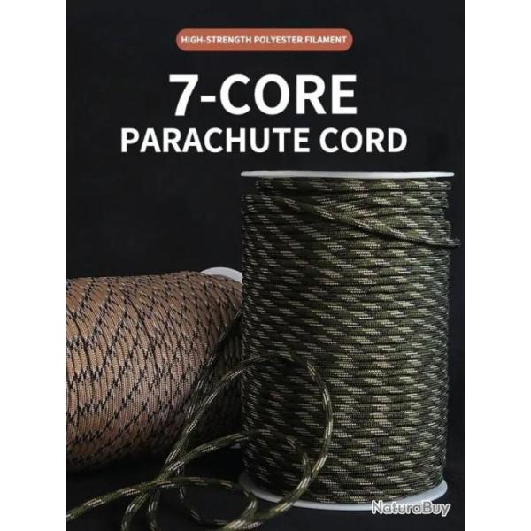 Paracorde Kaki 31M 7 Brins Accessoire Camping Transport Randonne Diamtre 4mm Haute Qualit Rsista