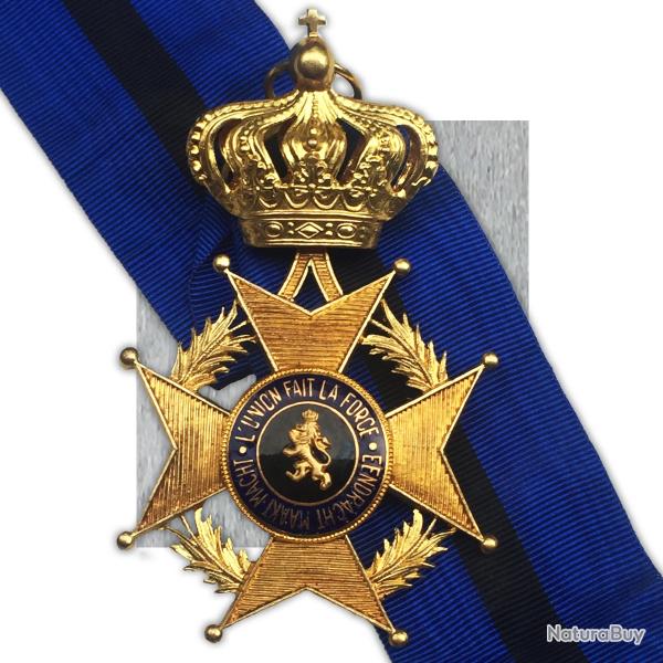 ABL : RARE & LUXUEUX ORDRE BIJOU LEOPOLD II COMMANDEUR BILINGUE BELGIQUE XX ORIGINAL