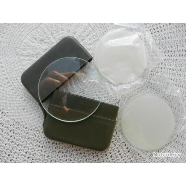 bote de lentilles verre de rechange pour masque  gaz militaire franais