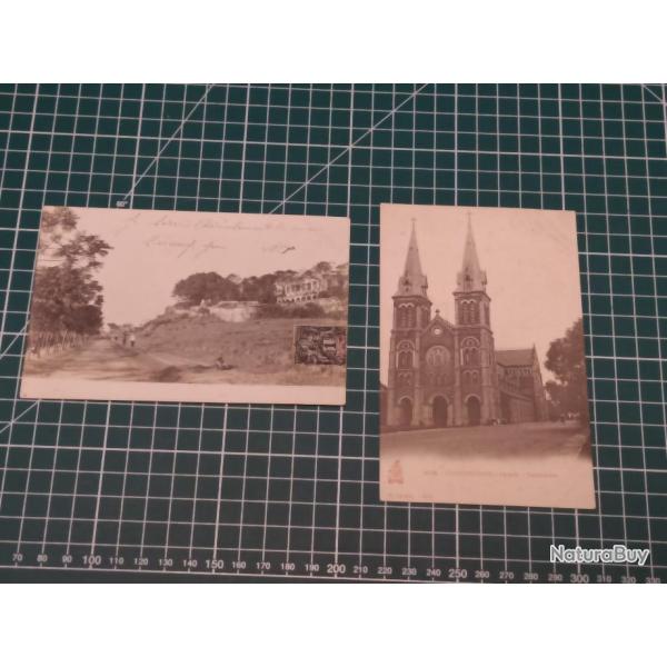 TONKIN SA�GON DONT 1 CARTE POSTALE ADRESSEE A UN SOLDAT DU 18 EME RIC