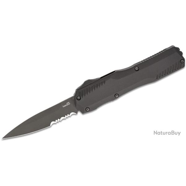 Couteau Kershaw Livewire OTF AUTO Black Lame Acier CPM-MagnaCut Serrated Manche Alu USA KS9000BLKST