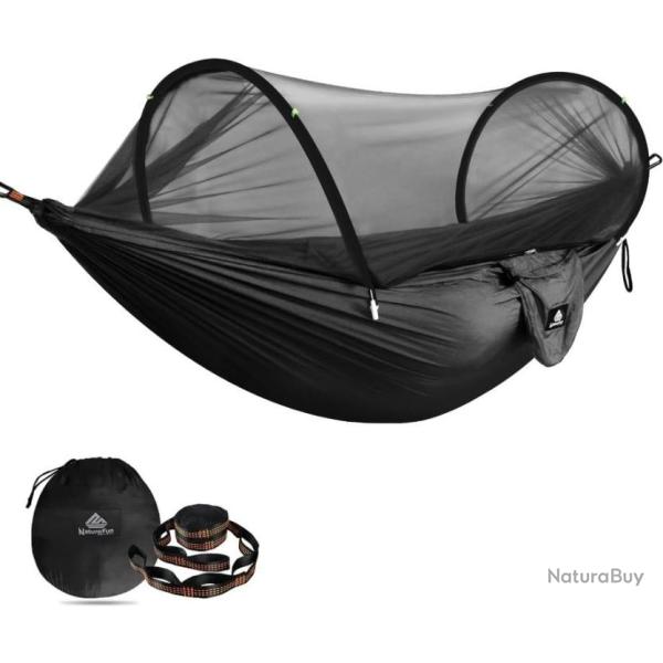 Hamac de Voyage Ultralger 275x140cm Moustiquaire Nylon Parachute Charge 300kg Trekking Bivouac